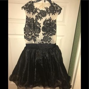 Black and Beige Formal Dress